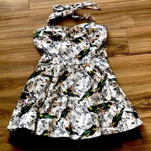 Hearts and Roses halter dress. Vintage inspired style.